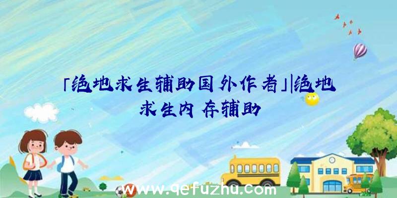 「绝地求生辅助国外作者」|绝地求生内存辅助